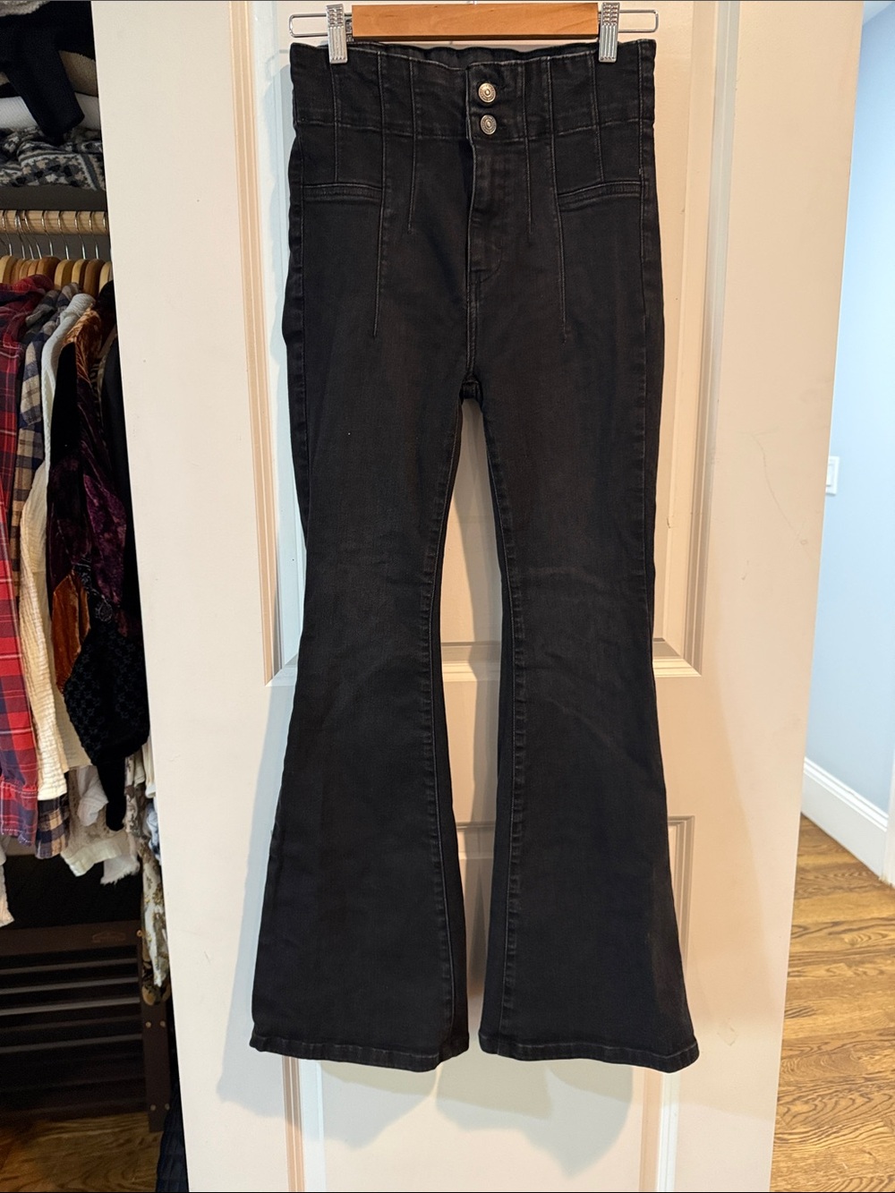 We The Free High-Waist Black Flared Jeans